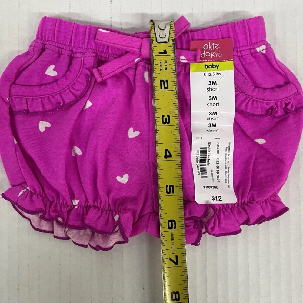 Okie Dokie Baby Girls Heart Print Ruffle Bloomers 3mnths 2 Pack - Picture 7 of 8